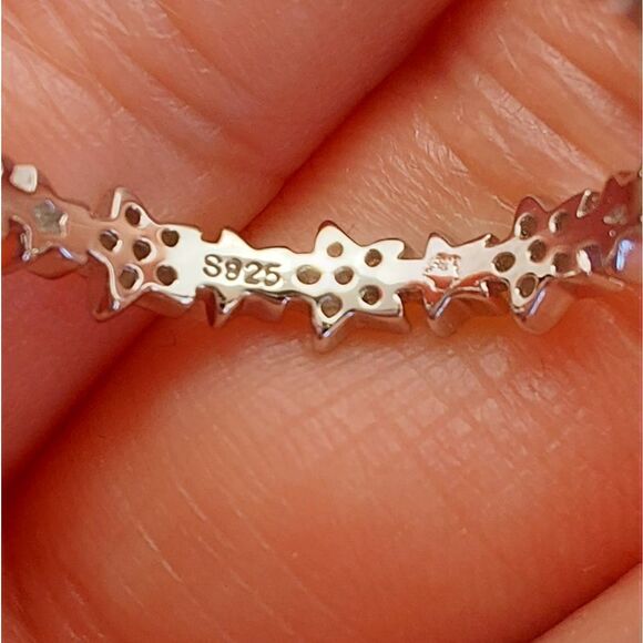 925 Sterling Silver Stars Ring - Picture 6 of 6